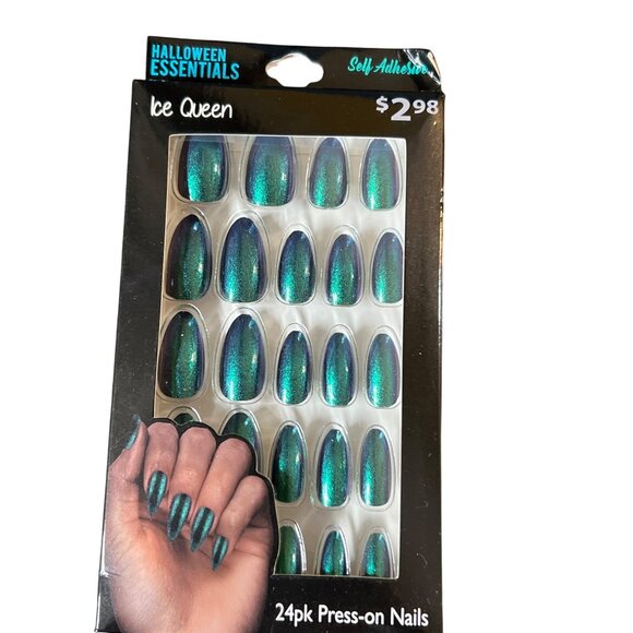 Halloween Essentials Ice Queen 24pk Self-Adhesive Press On Nails New - Picture 1 of 4